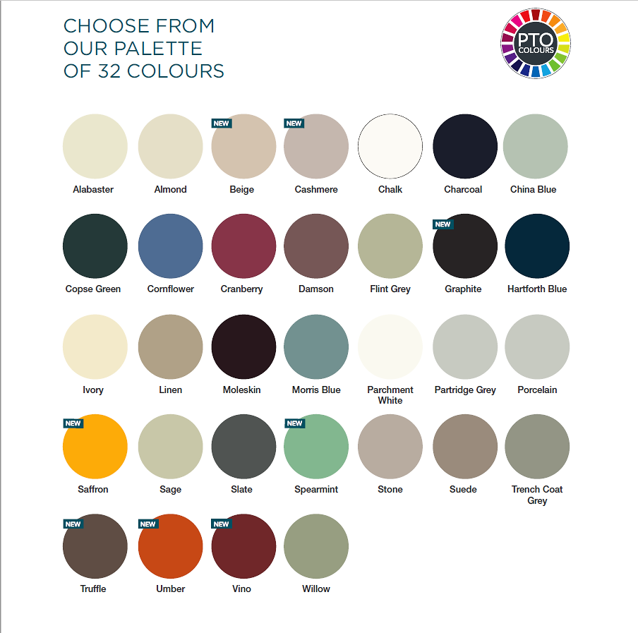 extensive colour selection