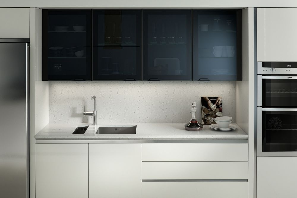 Feature Black door with smoked glass